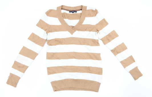 Gap Womens Beige Striped  Pullover Jumper Size S