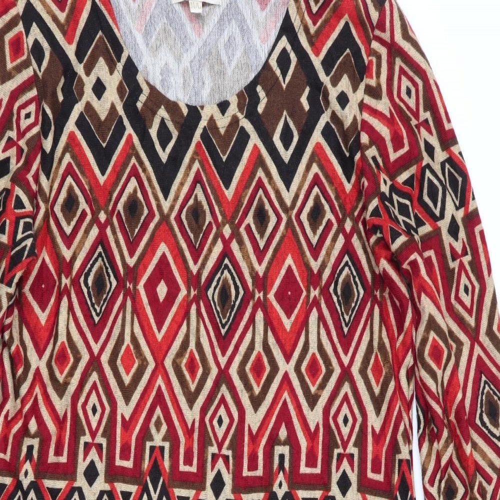 Nabella Womens Orange Geometric  Jumper Dress  Size M