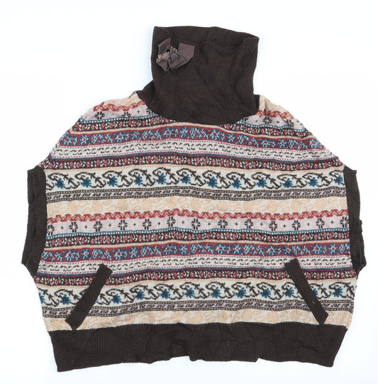 Nadine Womens Brown Floral  Vest Jumper Size S