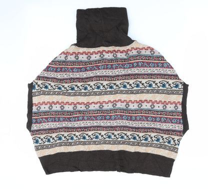 Nadine Womens Brown Floral  Vest Jumper Size S