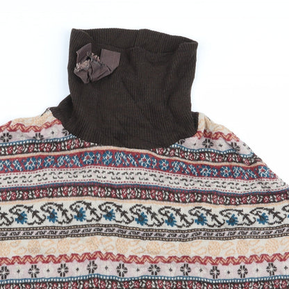 Nadine Womens Brown Floral  Vest Jumper Size S