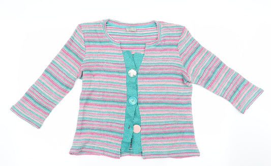 Per Una Womens Pink Striped  Jacket  Size L
