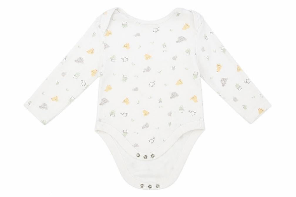 Front view of Primark Baby White Geometric Leotard One-Piece, size 9-12, Months