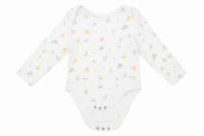 Front view of Primark Baby White Geometric Leotard One-Piece, size 9-12, Months
