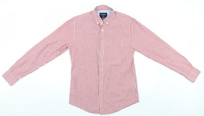 Springfield Mens White Striped   Button-Up Size S