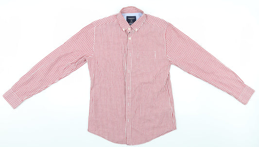 Springfield Mens White Striped   Button-Up Size S