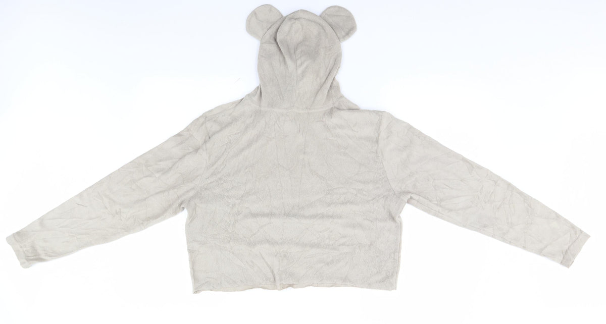 Back view of Adore women’s beige pullover hoodie - bear