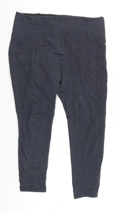 Marks and Spencer Womens Grey Herringbone  Trousers  Size 16 L24 in