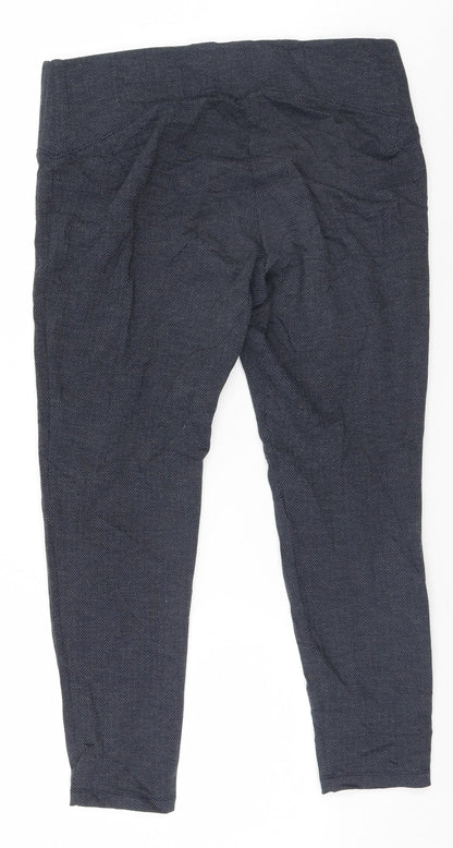 Marks and Spencer Womens Grey Herringbone  Trousers  Size 16 L24 in