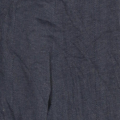 Marks and Spencer Womens Grey Herringbone  Trousers  Size 16 L24 in