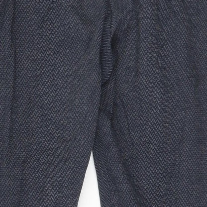 Marks and Spencer Womens Grey Herringbone  Trousers  Size 16 L24 in