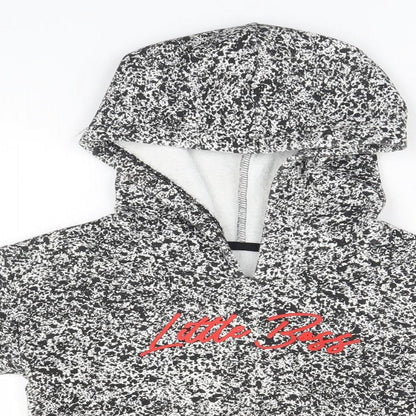 Matalan Boys White Animal Print  Pullover Hoodie Size 2-3 Years  - Little Boss