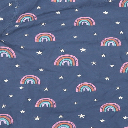Marks and Spencer Boys Blue Geometric   Pyjama Top Size 5-6 Years  - Rainbow