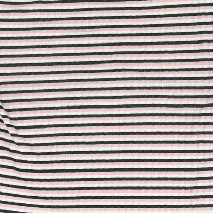 Primark Womens Grey Striped  Basic T-Shirt Size 6