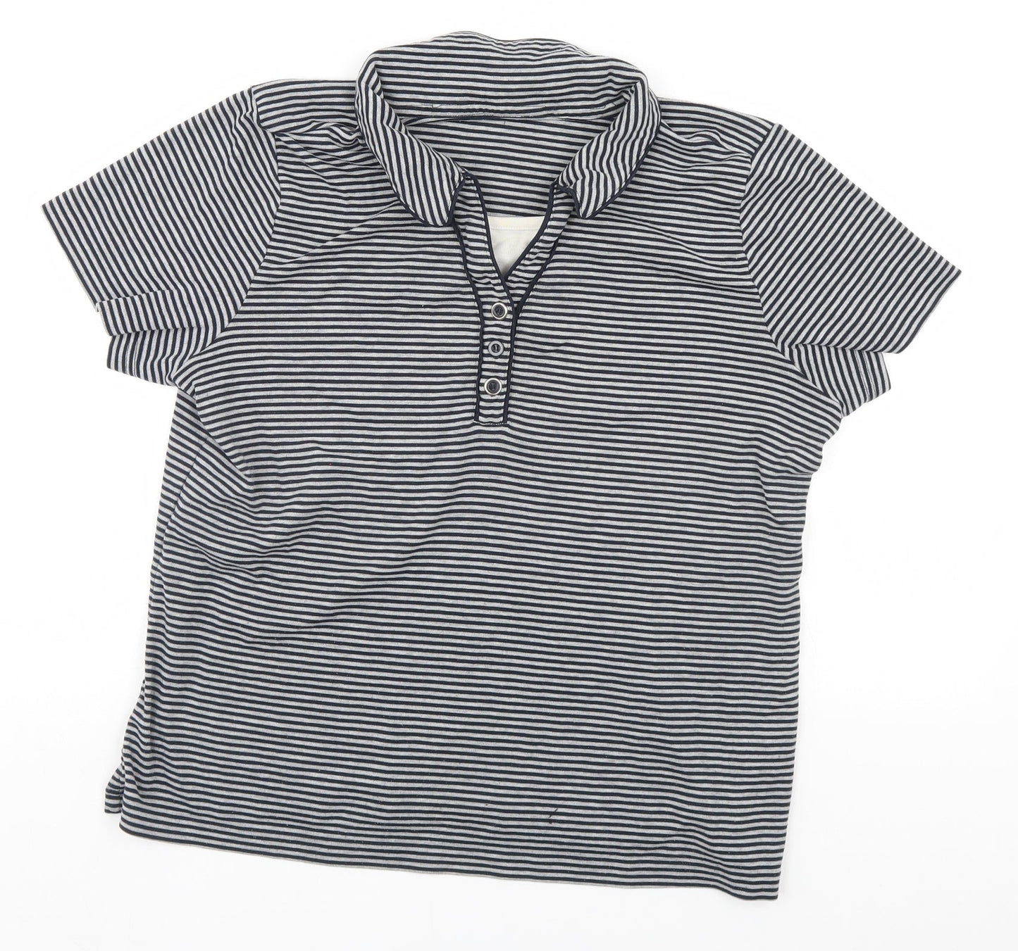 Preworn Mens Grey Striped   T-Shirt