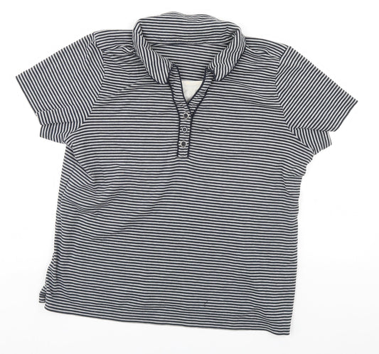 Preworn Mens Grey Striped   T-Shirt