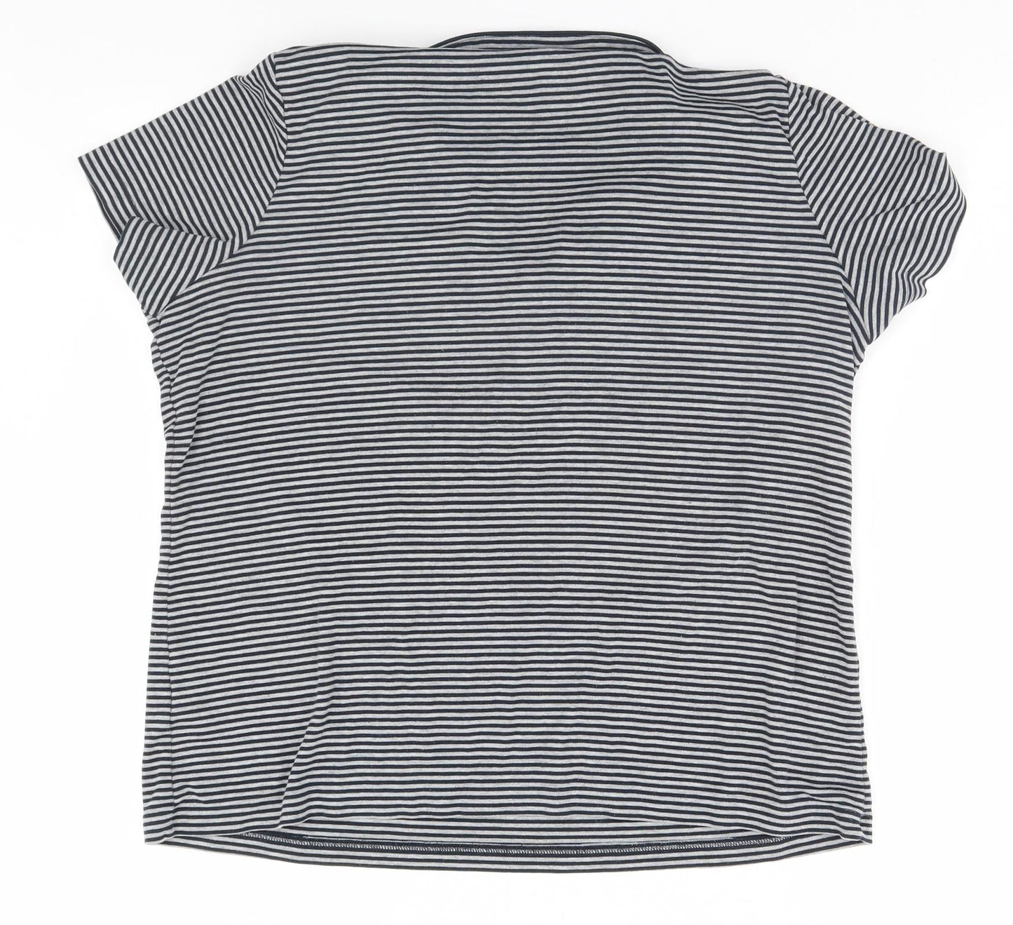 Preworn Mens Grey Striped   T-Shirt