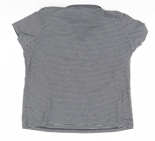 Preworn Mens Grey Striped   T-Shirt