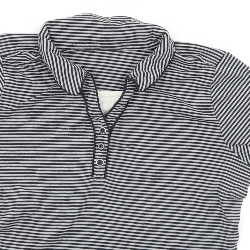 Preworn Mens Grey Striped   T-Shirt