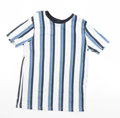 George Boys White Striped  Basic T-Shirt Size 9-10 Years  - Stay Real