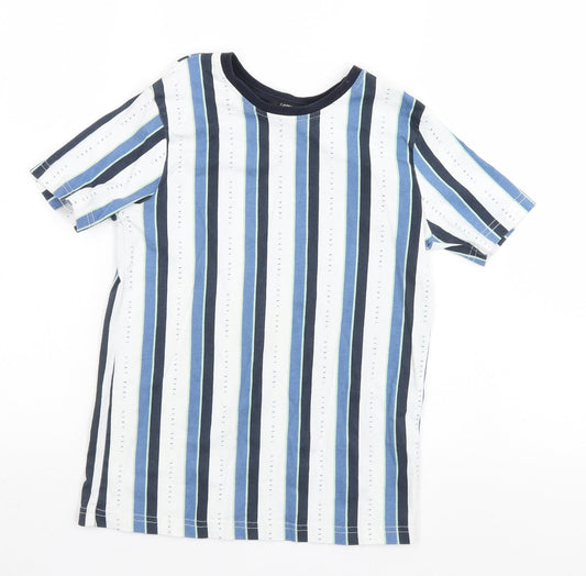 George Boys White Striped  Basic T-Shirt Size 9-10 Years  - Stay Real