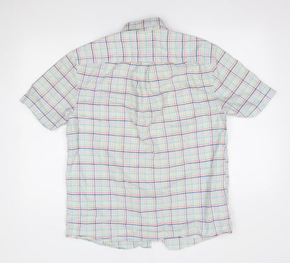 Mens UK Size M M&S Green  Button-Up Short Sleeve Casual Shirt