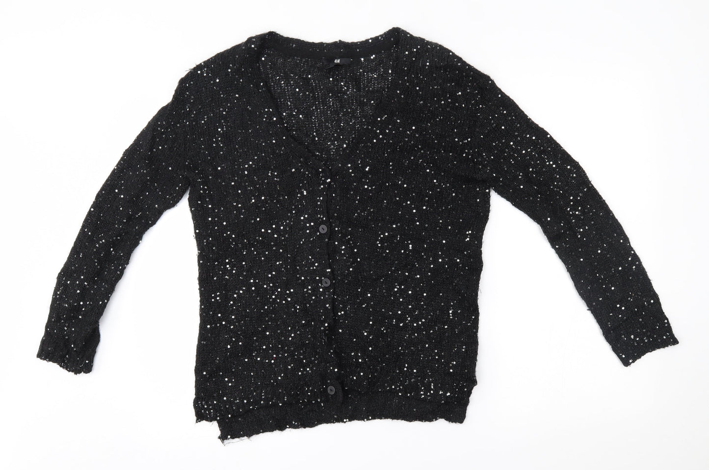Womens UK Size S H&M Black Cardigan Jumper
