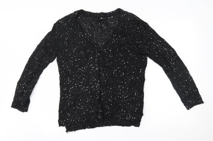Womens UK Size S H&M Black Cardigan Jumper