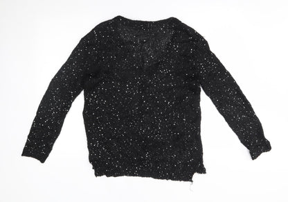 Womens UK Size S H&M Black Cardigan Jumper