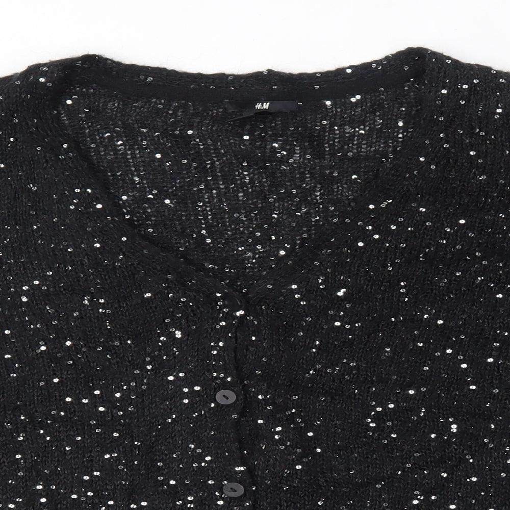 Womens UK Size S H&M Black Cardigan Jumper