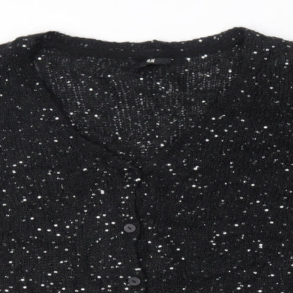 Womens UK Size S H&M Black Cardigan Jumper