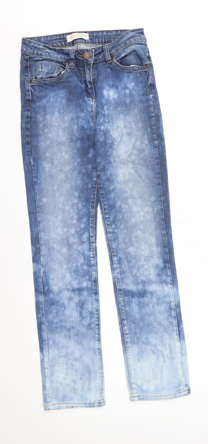Womens UK Size 8 Papaya Regular Fit Straight Blue Jeans