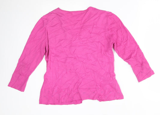 Womens UK Size L Precis Pink Cardigan Jumper