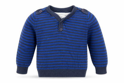 M&Co Boys Blue Striped  Pullover Jumper Size 4-5 Years