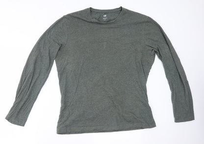 Womens UK Size L H&M Green Basic T-Shirt