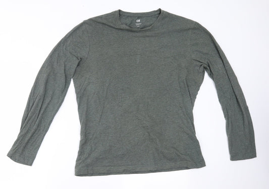Womens UK Size L H&M Green Basic T-Shirt