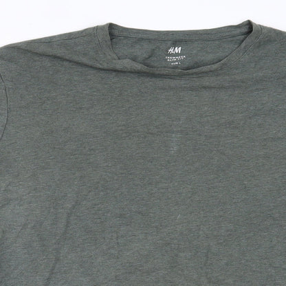 Womens UK Size L H&M Green Basic T-Shirt