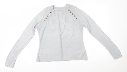 Womens UK Size 10 M&S Grey Pullover Jumper