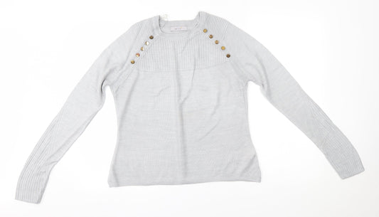 Womens UK Size 10 M&S Grey Pullover Jumper