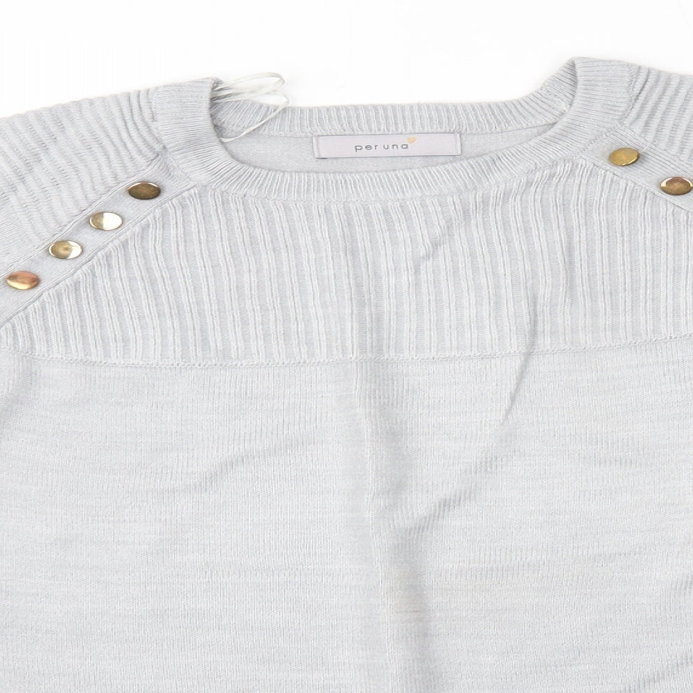 Womens UK Size 10 M&S Grey Pullover Jumper
