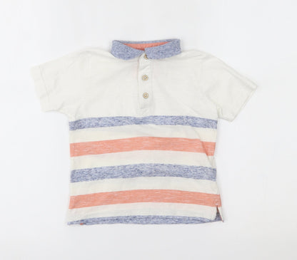 Matalan Boys White Striped  Basic Polo Size 3 Years