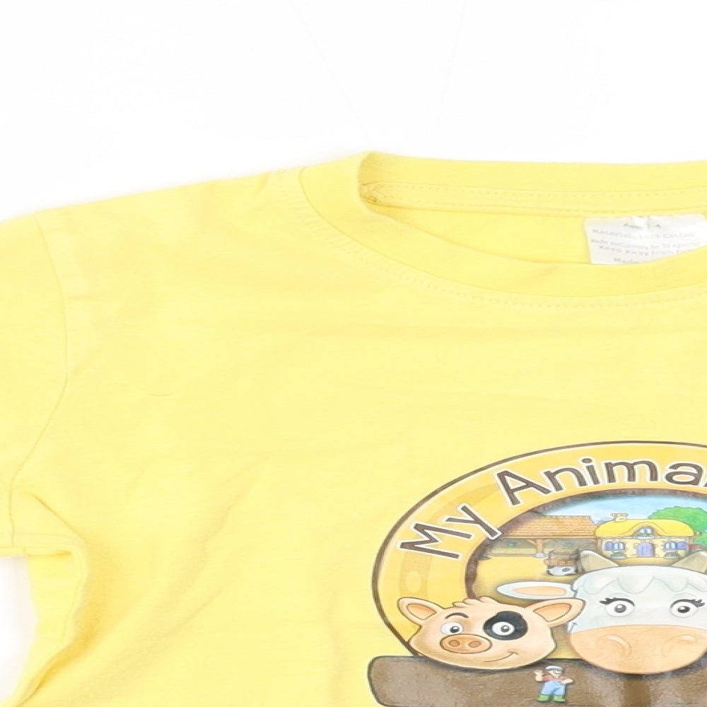 Preworn Boys Yellow   Basic T-Shirt Size 2 Years  - my animal farm