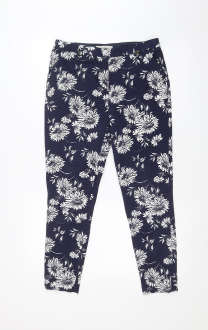 George Womens Blue Floral  Trousers  Size 10 L26 in
