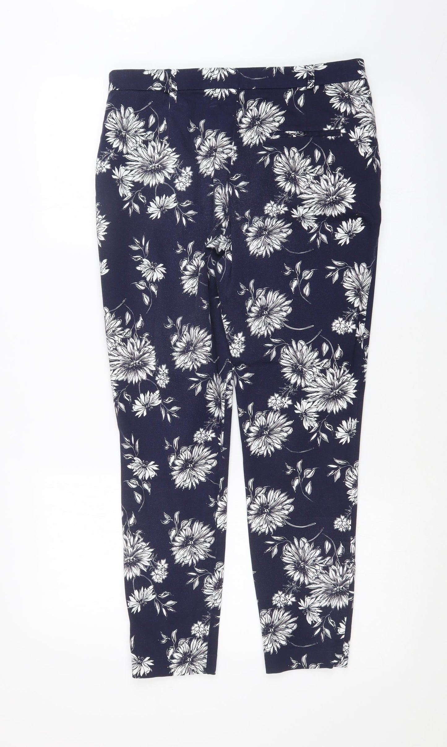 George Womens Blue Floral  Trousers  Size 10 L26 in