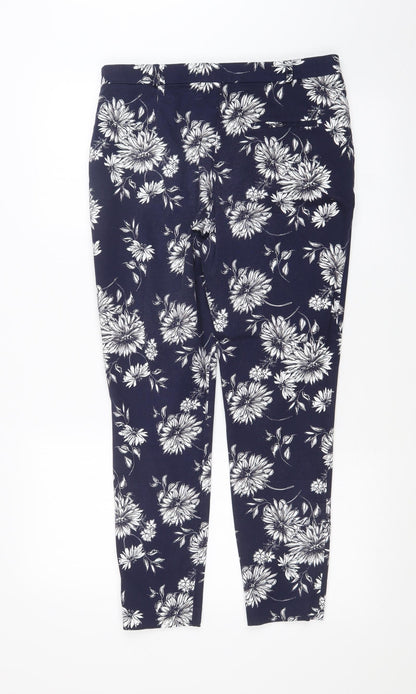 George Womens Blue Floral  Trousers  Size 10 L26 in