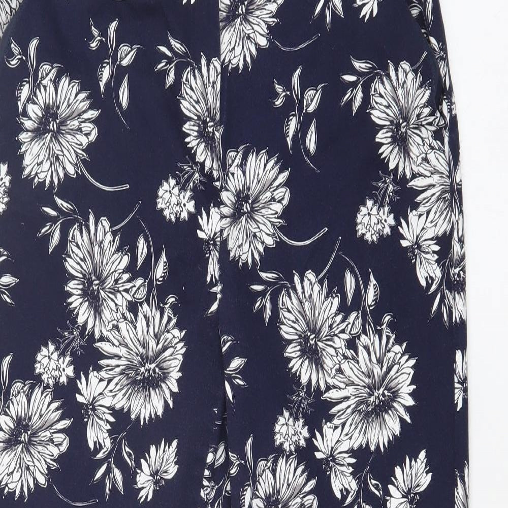 George Womens Blue Floral  Trousers  Size 10 L26 in