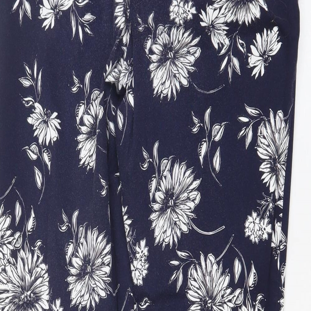 George Womens Blue Floral  Trousers  Size 10 L26 in