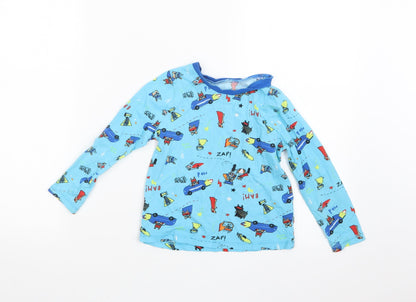 George Boys Blue Geometric  Basic T-Shirt Size 4-5 Years