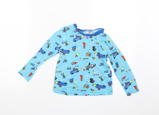 George Boys Blue Geometric  Basic T-Shirt Size 4-5 Years