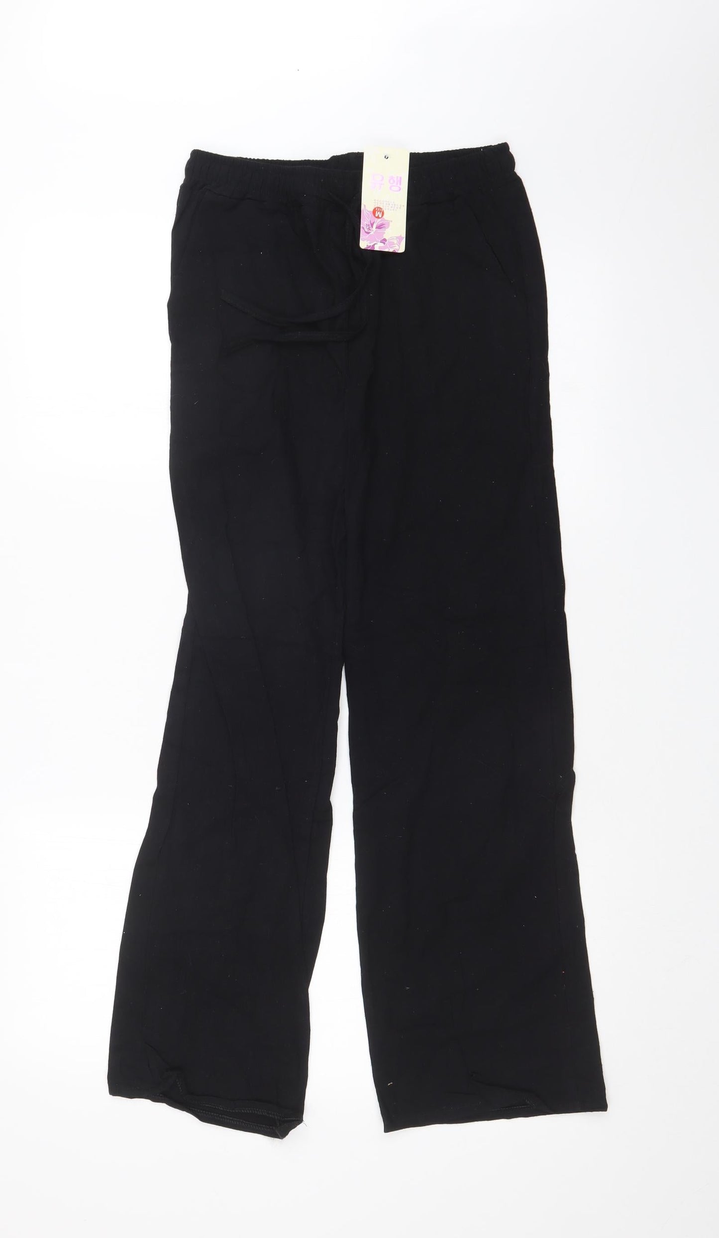 Womens UK Size M Preworn Regular Fit  Black Trousers